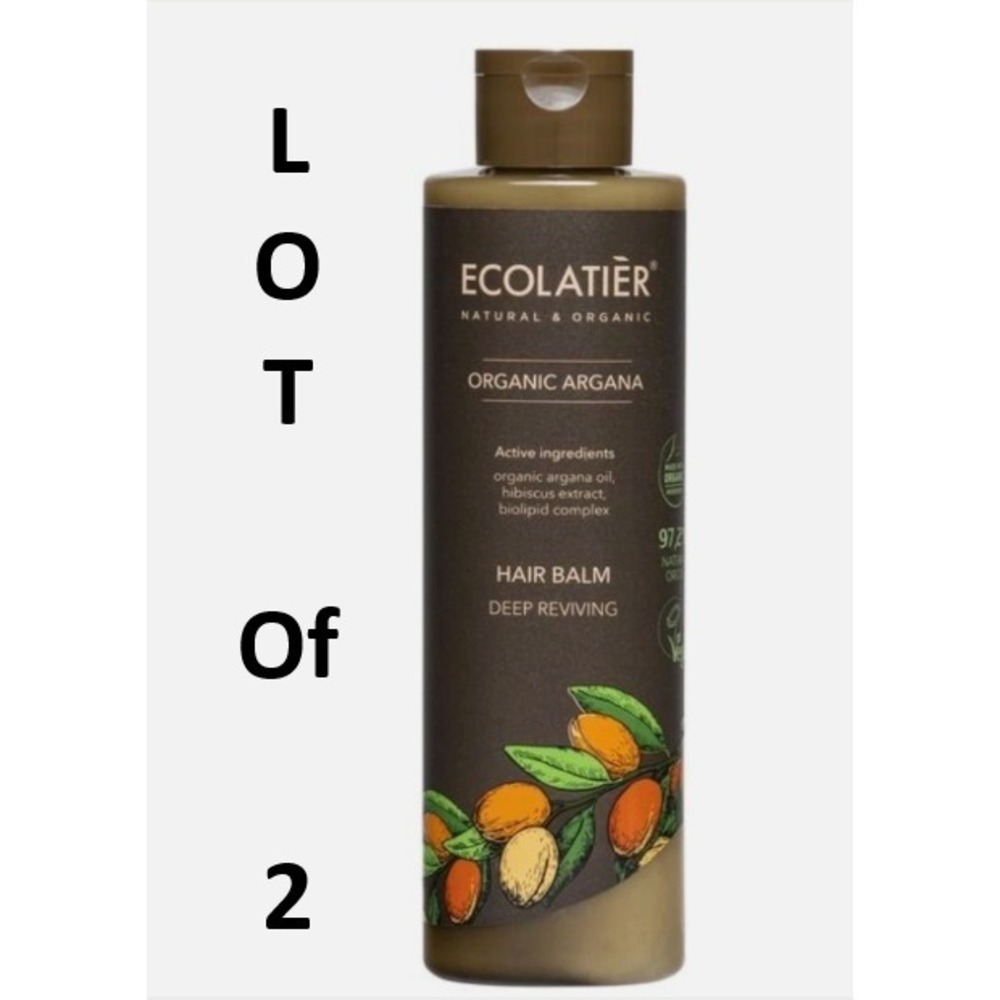 Ecolatier Organic Argana Oil Hair Balm Deep Reviving Hibiscus Extract Lot of 2